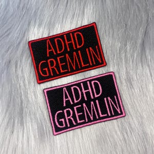 Toppa ricamata con gremlin per ADHD / Toppa per neurodivergenti / Disabilità nascosta / Toppa per persone con malattie croniche