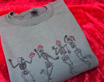 Santa Skeletons Sweatshirt: Funny Creepmas Christmas Jumper
