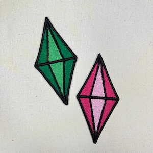 Sims Plumbob Inspired Embroidered Patch -  Fan Art, Gamer, Sims 4, Sims Lover, Gift, Alternative Gift, Iron On, Sew On