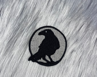 Crow Iron-On Patch: Spooky Goth Punk Jacket Patch