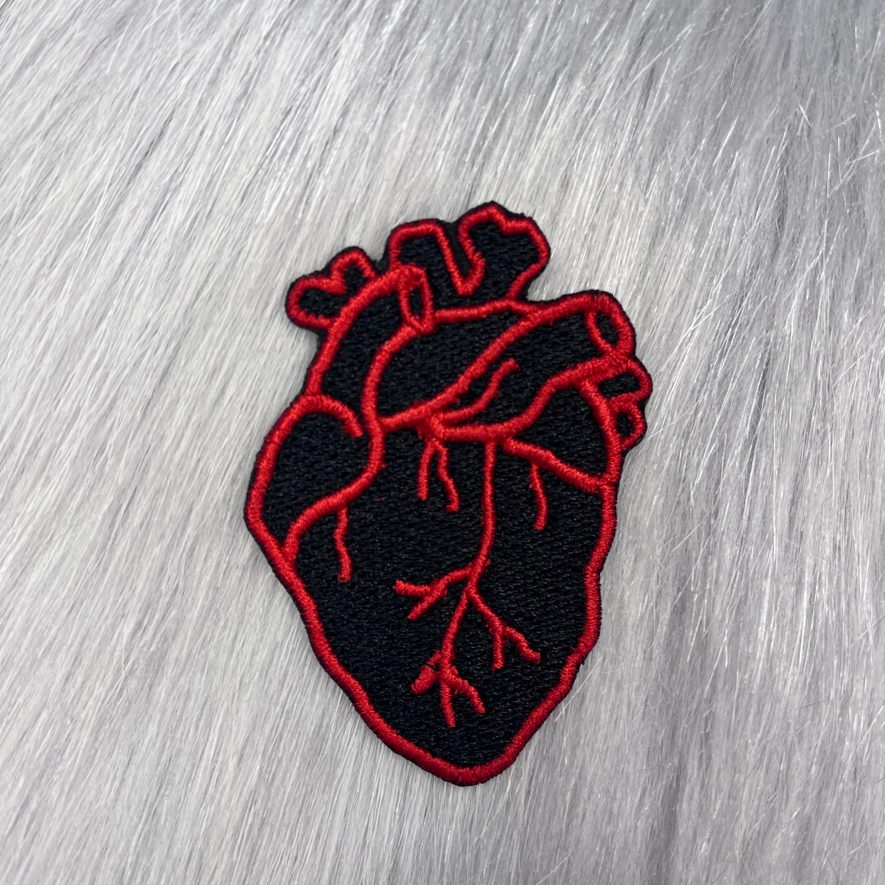 Van Gogh Heart Embroidery Patch Applique DIY Anatomical Heart Iron on  Patches for Clothing Sticker Wave Patches on Clothes Badge