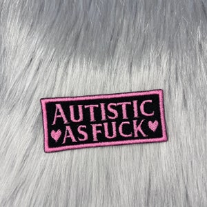 Patch rose Autistic as Fuck - Patch thermocollant
