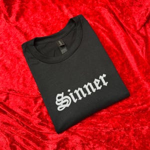 Sinner Embroidered Sweatshirt - Funny Sweatshirt, Alternative Jumper, Gothic Jumper, Mental Health Sweatshirt