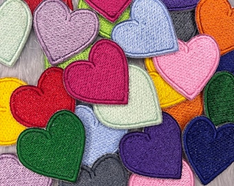 Mini Heart Patch: Rainbow Iron-On Appliqué (1.2 inch)