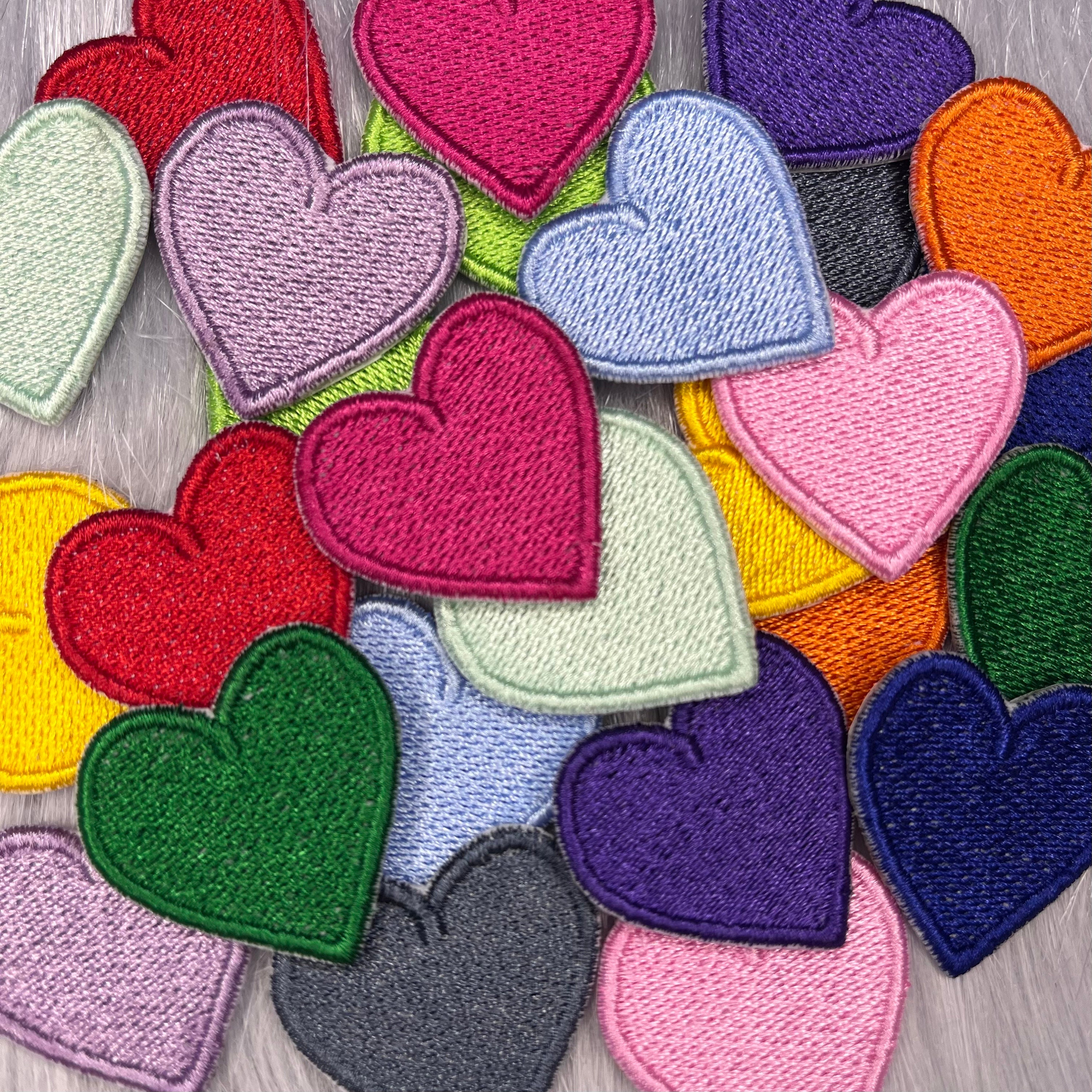 3er-Pack Süße Aufnäher – Regenbogen & Herz Bestickt, Als Bügelbild (1,25 Zoll)