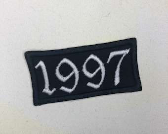 Custom Birth Year Patch: Embroidered Old English Iron On Appliqué