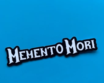 Sticker holographique Memento Mori : sticker gothique pour ordinateur portable