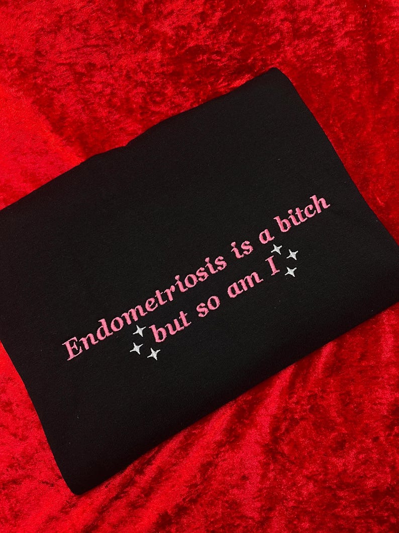 Endometriosis is a B*tch But So Am I Embroidered Sweatshirt - Endometriosis Warrior, Endo Gift image 3