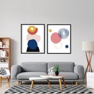 Mid Century Modern Art Print Set: Abstract Geometric Gallery Wall (Digital Download)