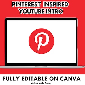 Pinterest Inspired Youtube Intro Template, Canva Editable Template, Youtube Intro, Creative Youtube Intro, Animated, Youtube Branding Kit