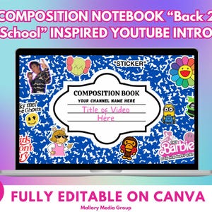 Op Back 2 School geïnspireerde YouTube-introsjabloon, bewerkbare Canva-sjabloon, YouTube-intro, creatieve YouTube-intro, geanimeerd, YouTube-branding