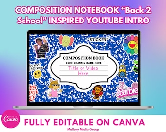 Op Back 2 School geïnspireerde YouTube-introsjabloon, bewerkbare Canva-sjabloon, YouTube-intro, creatieve YouTube-intro, geanimeerd, YouTube-branding