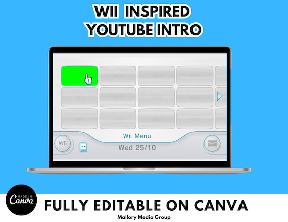 Wii Inspired Youtube Intro Template, Canva Editable Template, Youtube Intro, Creative Youtube Intro, Animated, Youtube Branding Kit