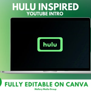 Hulu Inspired Youtube Intro Template, Canva Editable Template, Youtube Intro, Creative Youtube Intro, Animated, Youtube Branding Kit