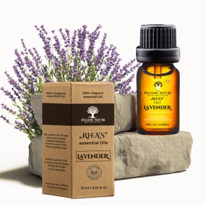 Olio essenziale di lavanda Rheas Premium Olio essenziale distillato a vapore importato dalla Grecia con riempitivi