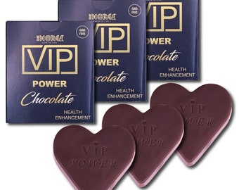 VIP Power Dark Chocolate Heart Improve Performance & Endurance | GMO Free, Vegeterian for Men and Women | Pack of 3