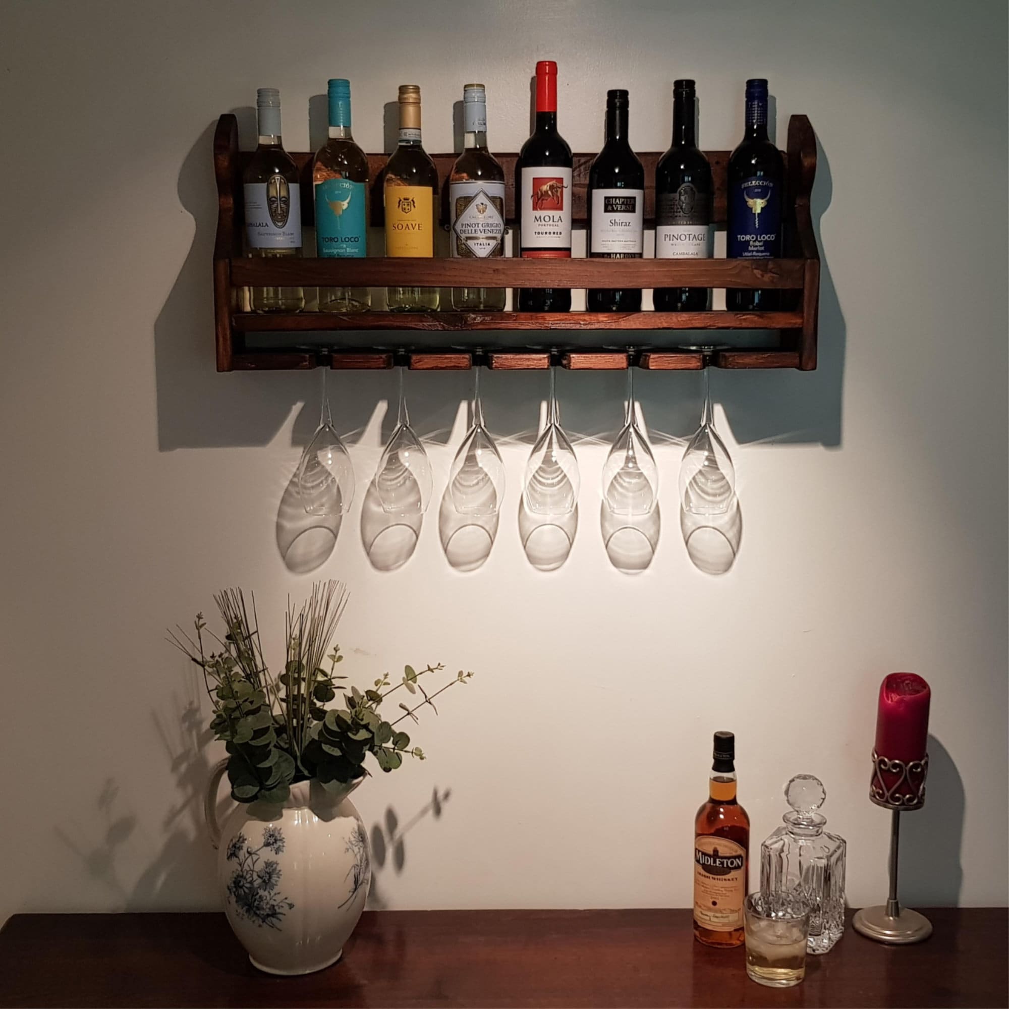 Wooden Home Drinks Bar Designed to Hold From 2 6 Glasses/4 Etsy