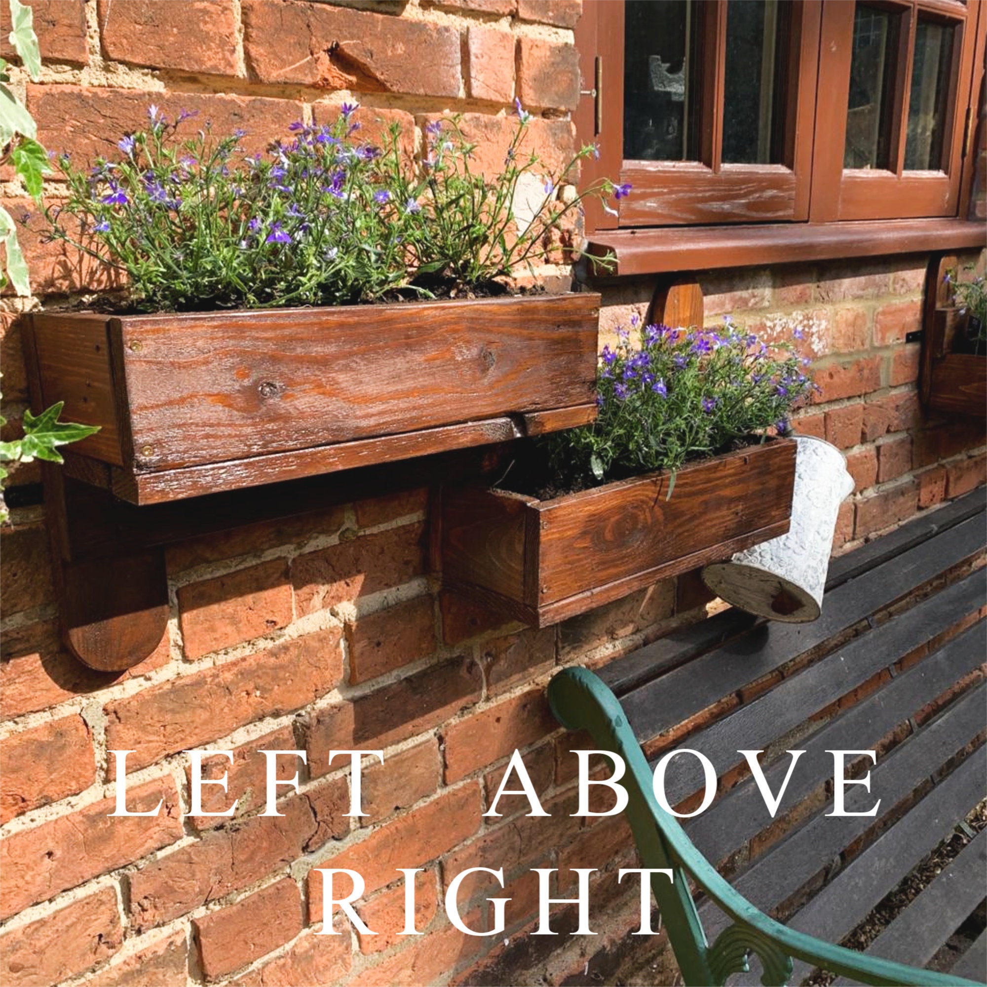 Rustic Wood Double Outdoor Window Box for Herbs and Flowers Etsy