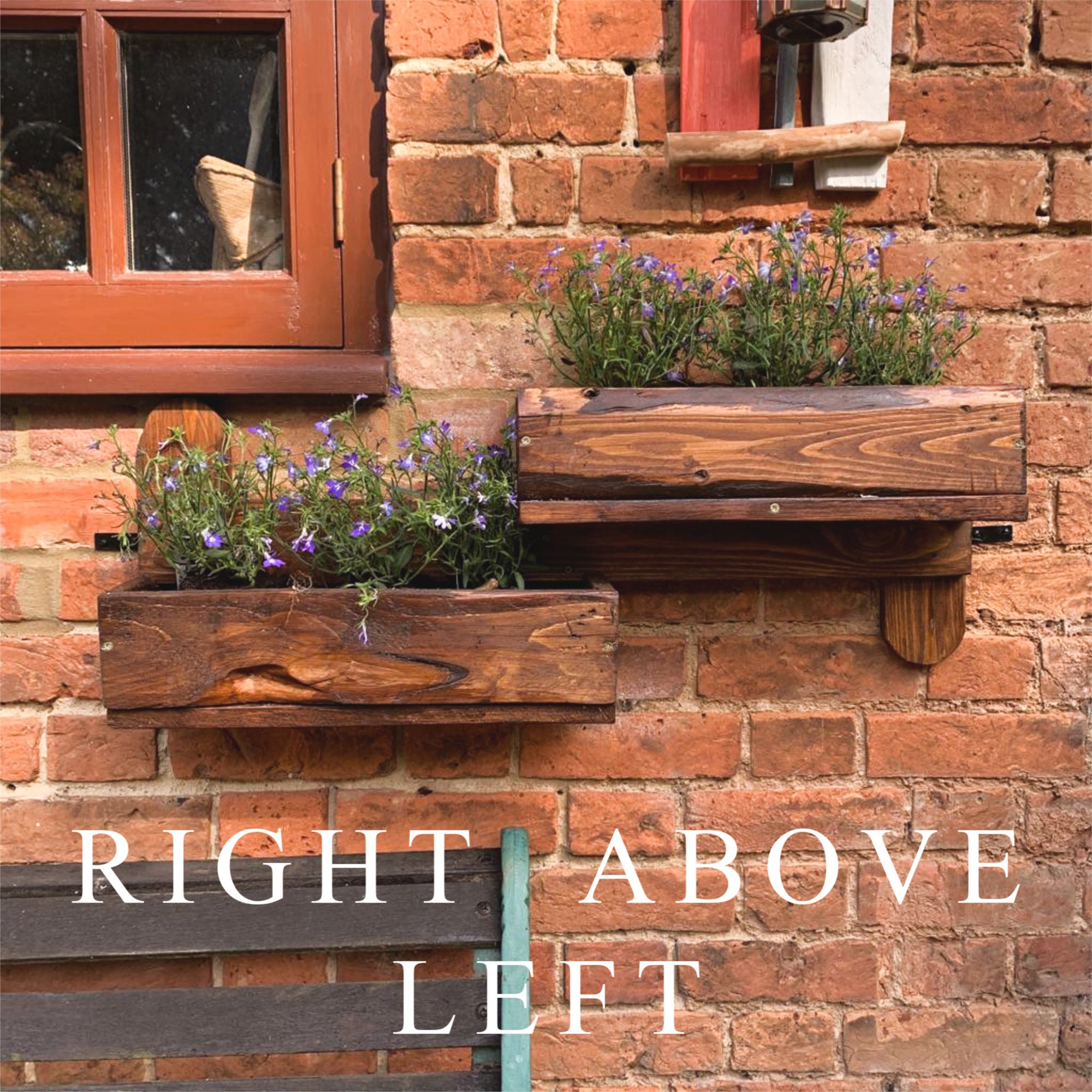 Rustic Wood Double Outdoor Window Box for Herbs and Flowers Etsy