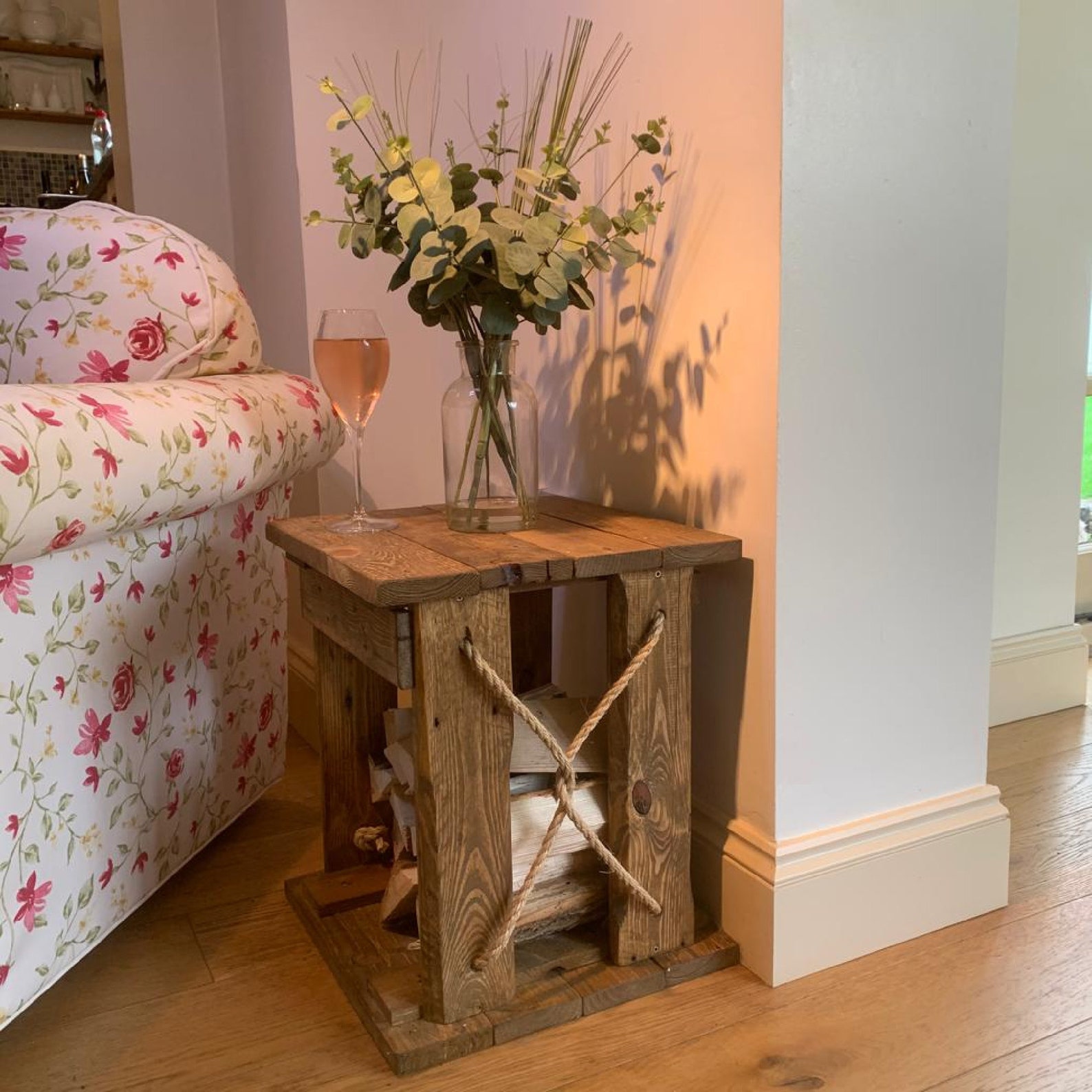 Wooden Side Table in Reclaimed Rustic Pine Perfect for Holding | Etsy