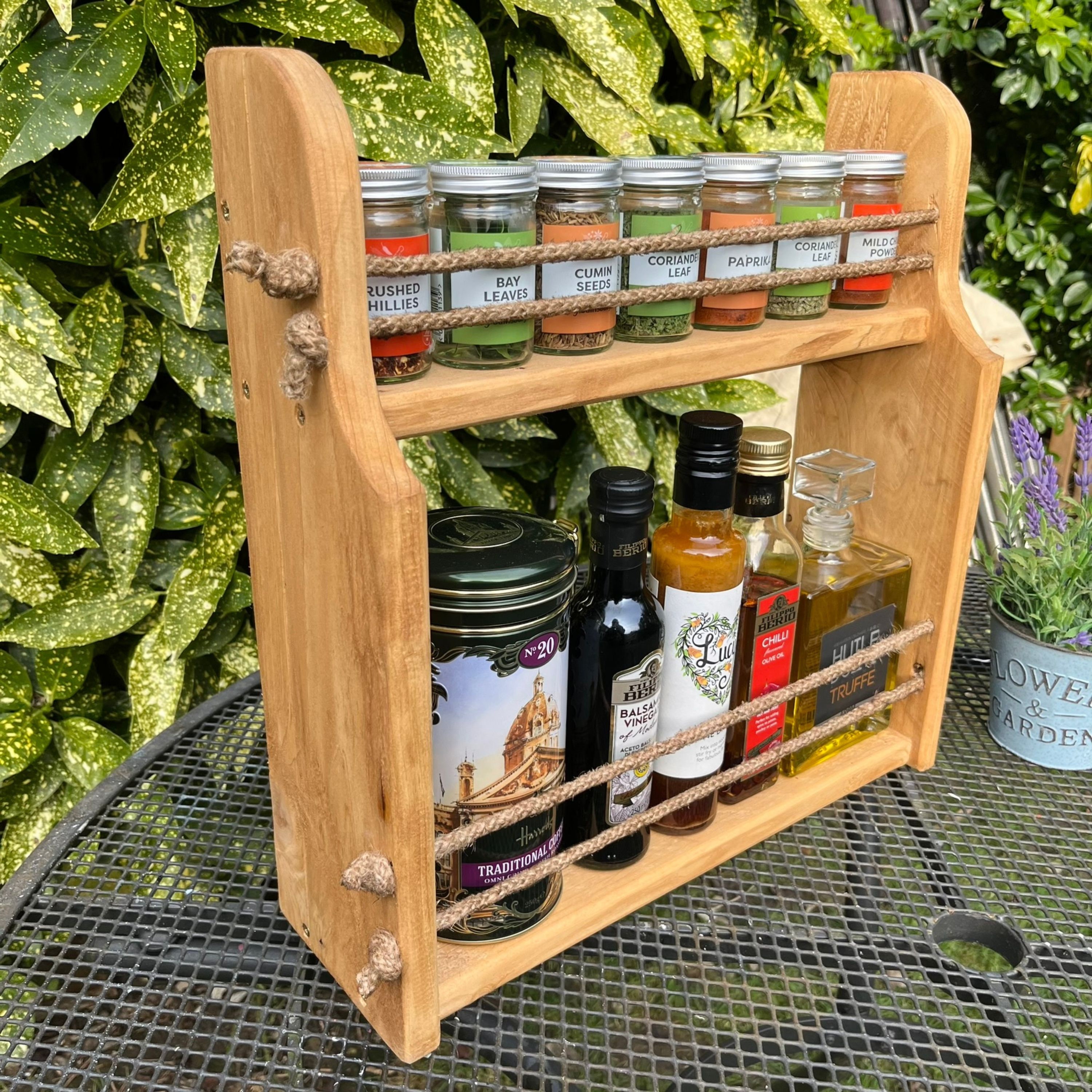 Wooden Spice and Condiment Rack Perfect Kitchen Storage for Herbs and Spices Oils and Other Condiments. Antique Pine Etsy