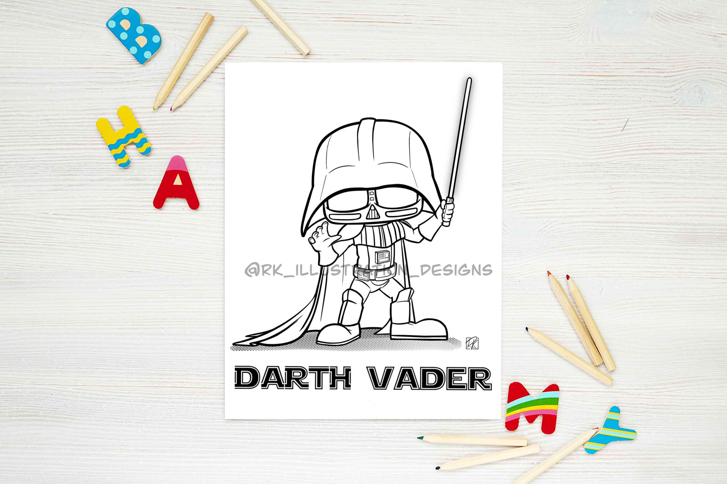 3 hojas para colorear de Star Wars para niños Luke Skywalker Etsy México