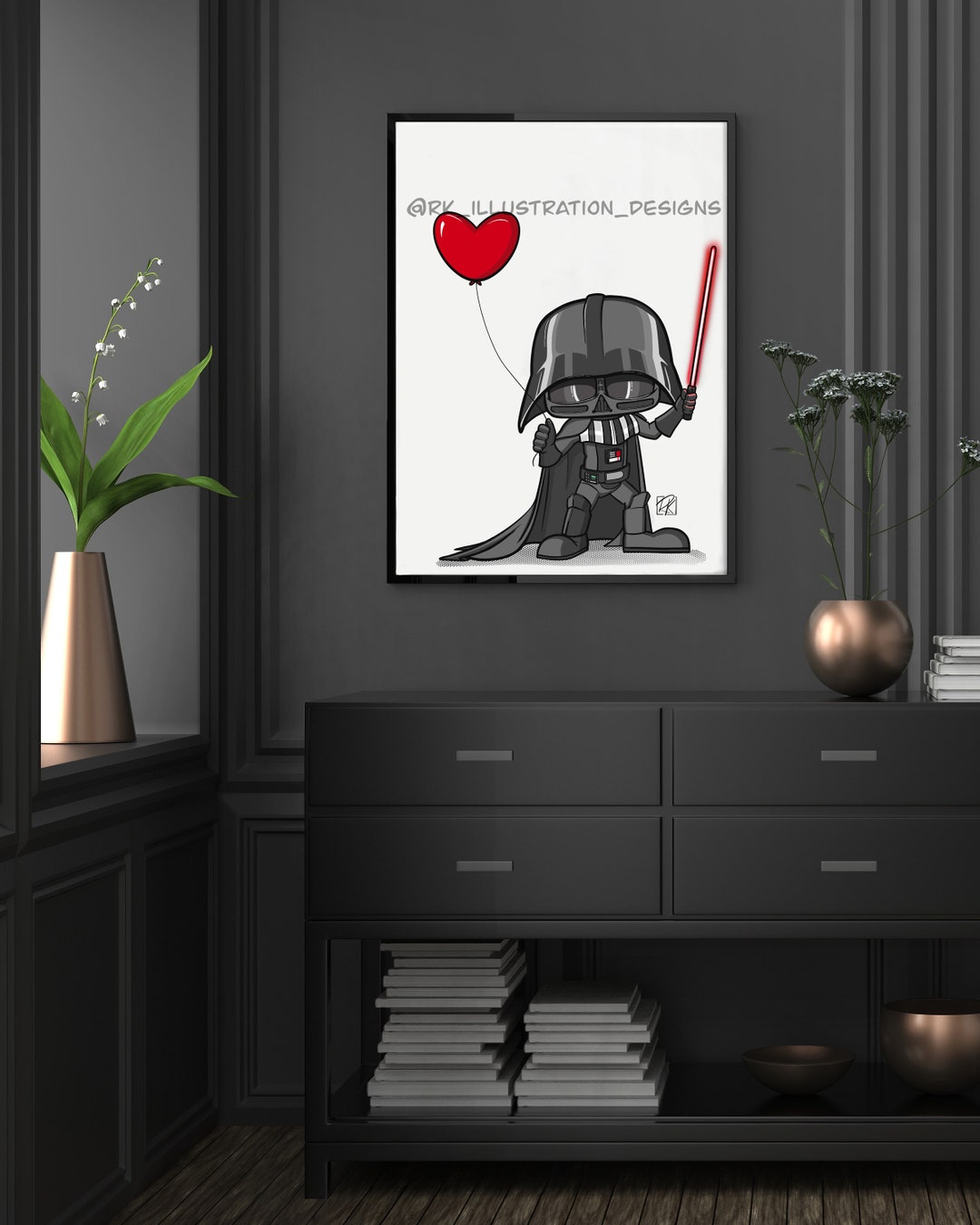 Star Wars Poster Darth Vader Printable Wall Art Decor Star Wars Darth ...