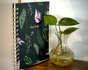 Spiral Lined Notebook - Dark House Plants