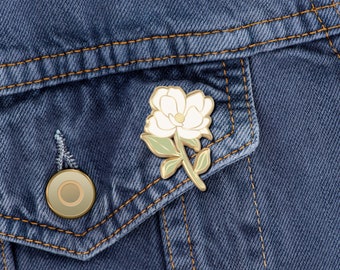 Flower Enamel Pin Magnolia Lapel Pin