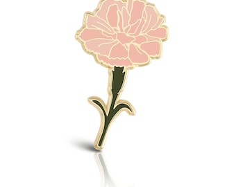 January Birth Flower Carnation Lapel Pin Birth Month Gifts Flower Enamel Pin Floral Lapel Pin Flower Lover Gift Ideas
