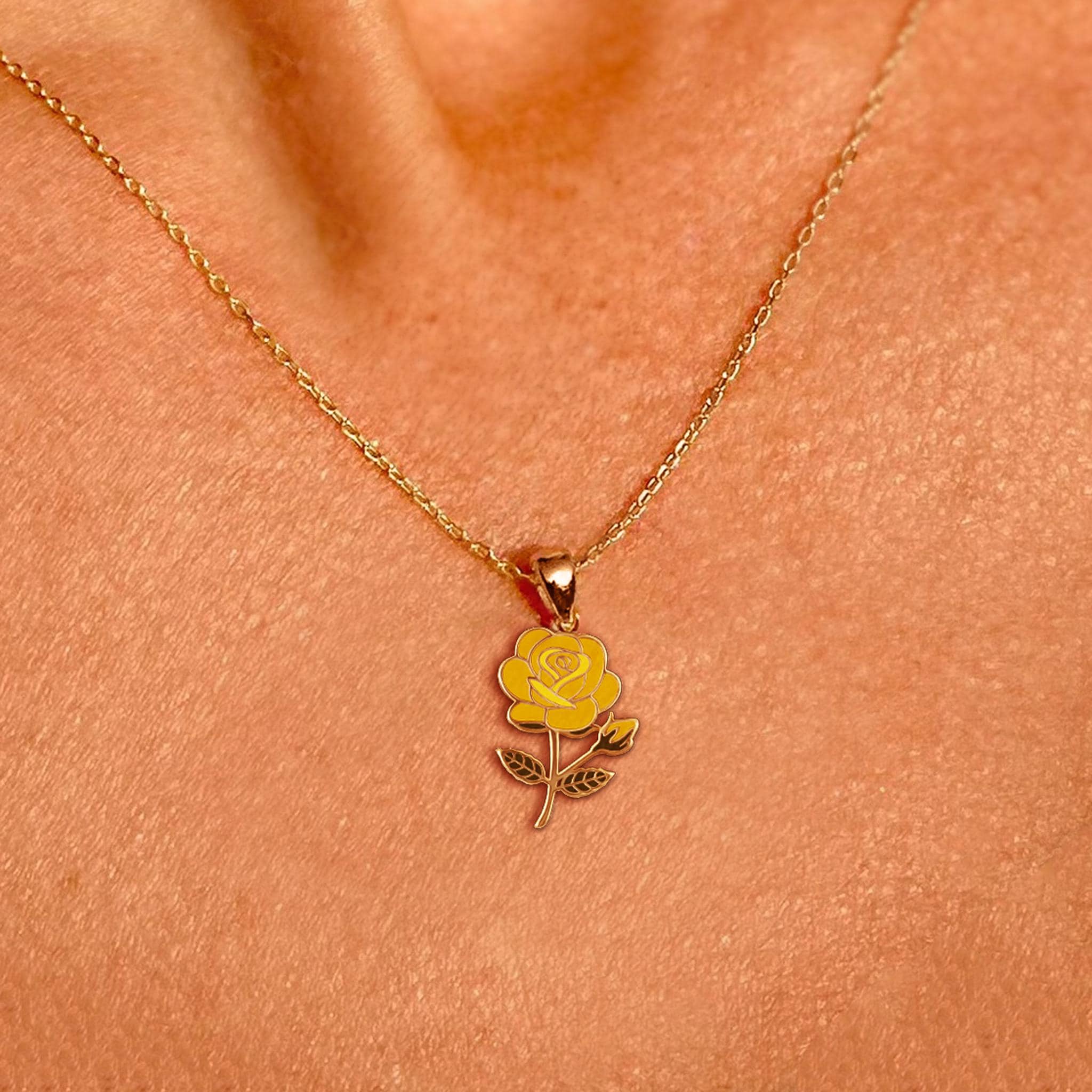 Yellow rose necklace - Etsy 日本