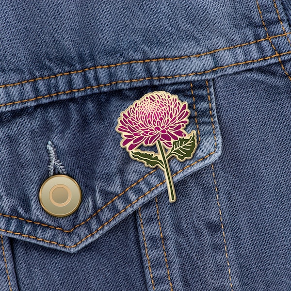 Chrysanthemum Enamel Pin