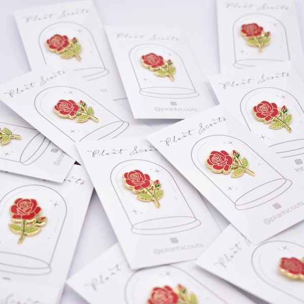 Rose Enamel Pin - Flower pins - Valentine's Day gifts June Birth Flower