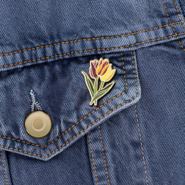 Tulip Enamel Pin: Flower Lover Gift