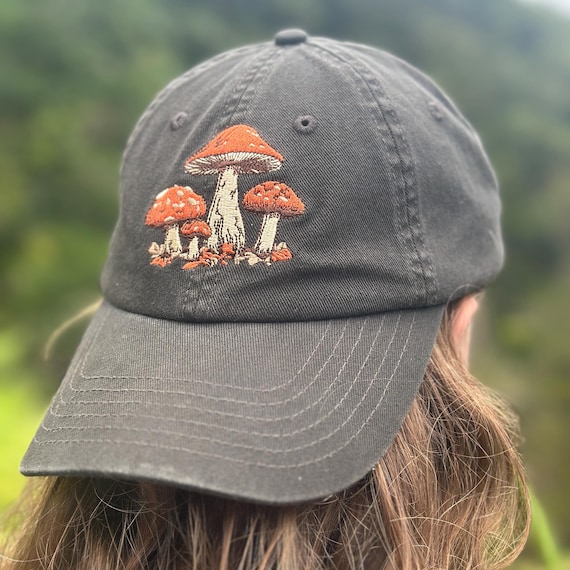 Mushroom Hat Mushroom Lover Gift for her Mushroom Lover Gift her Hat with Mushrooms Cap Mushroom Bucket Hat Baseball Cap with Mushroom