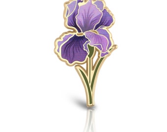February Birth Month Flower Iris Floral Lapel Pin Birth Month Gifts