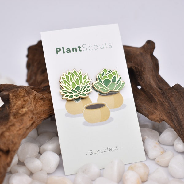 Succulent Enamel Pin Set - Stylish Cactus Lapel Pins | Plant Scouts