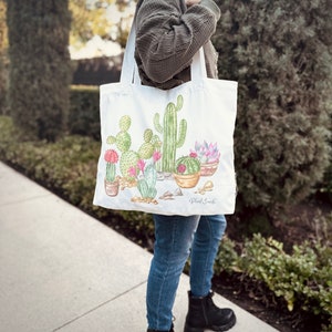 Cactus Mom Gift for Cactus Lover Tote Bag for shopping tote bag canvas tote bag for women birthday gifts for mom birthday gift from daughter