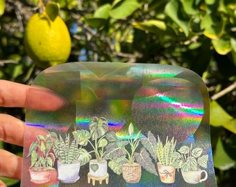Suncatcher Potted Plant - Rainbow Making Suncather Sticker