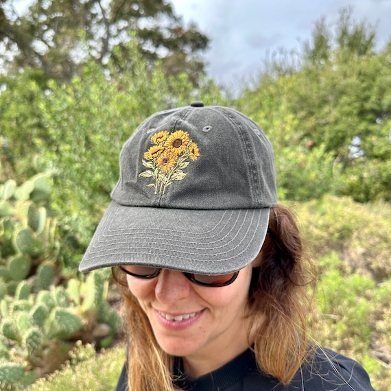 Sunflower Gifs Sunflower Hat Sunflower Lover Gift Hat Sunflower Cap Dad Hat Sunflower Gifts for her Embroidered Hat for Dad Hat Baseball Cap
