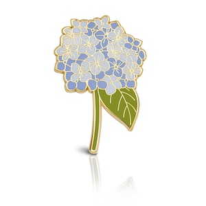 Flower Lover Gift: Blue Hydrangea Flower Enamel Pin Floral Enamel Pin image 2