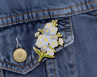 Flower Lover Gift Forget me not Flower Enamel Pin