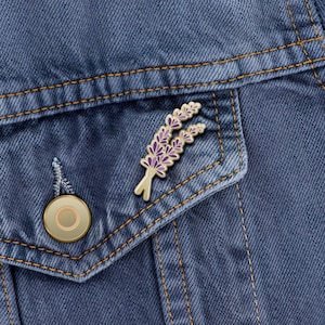 Lavender Enamel Pin - Flower Lover Gift Floral Pin