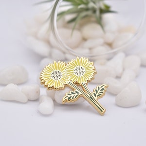 Sunflower Enamel Pin Flower Enamel Pin Floral Elegance image 2