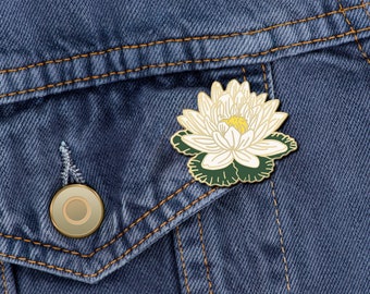 Water Lily White Enamel Pin