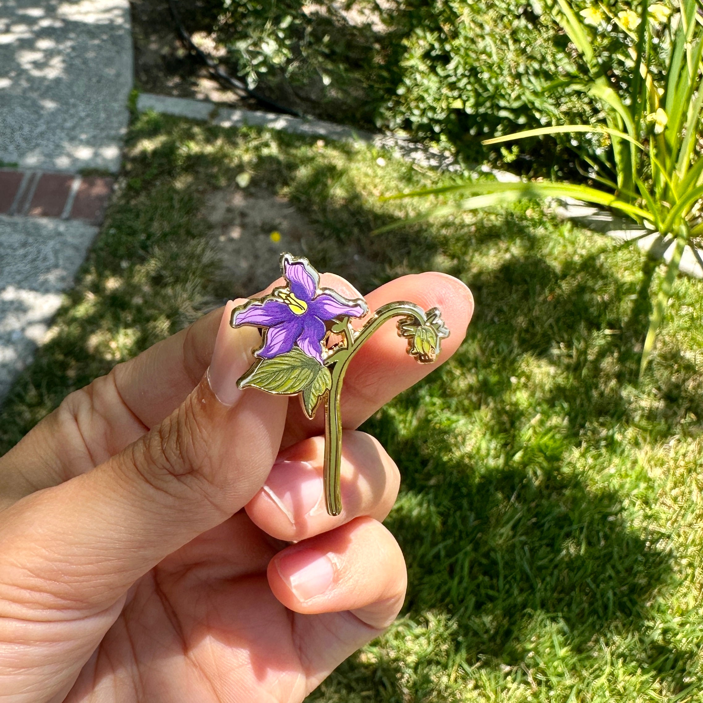 Nightshade Flower Enamel Pin Deadly Poisons Flower Nature Lover
