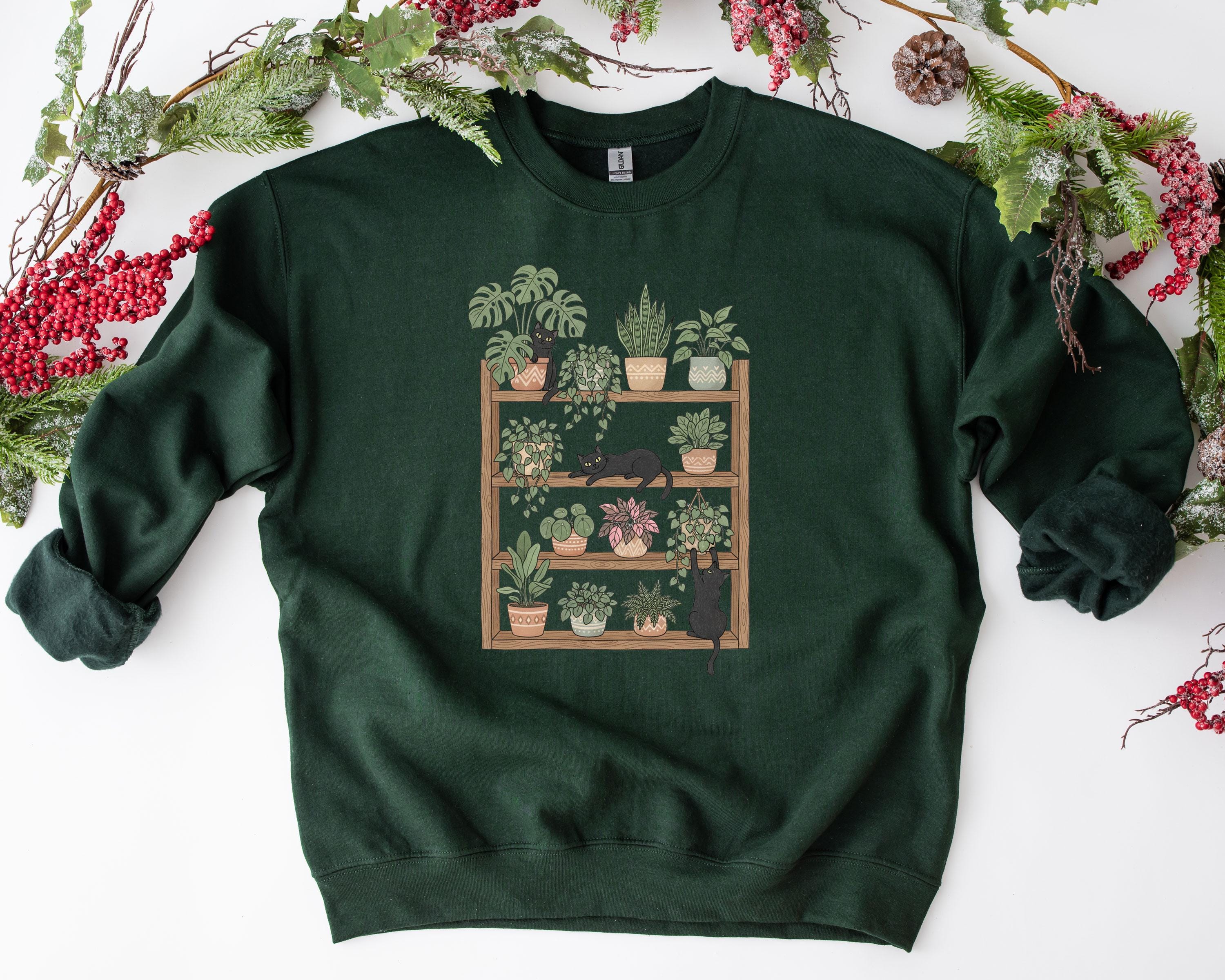Plant Shelf Cat Shirt • Houseplant Lover Tee • Cat Mom Gift • Botanical ...