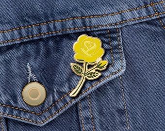 Yellow Rose Hard Enamel Pin - Flower pin - Valentine's Day gifts