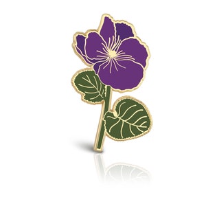 February Birth Month Violet Flower Lapel Pin Birth Month Flower Gifts
