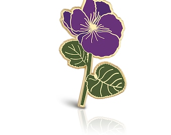 February Birth Month Violet Flower Lapel Pin Birth Month Flower Gifts